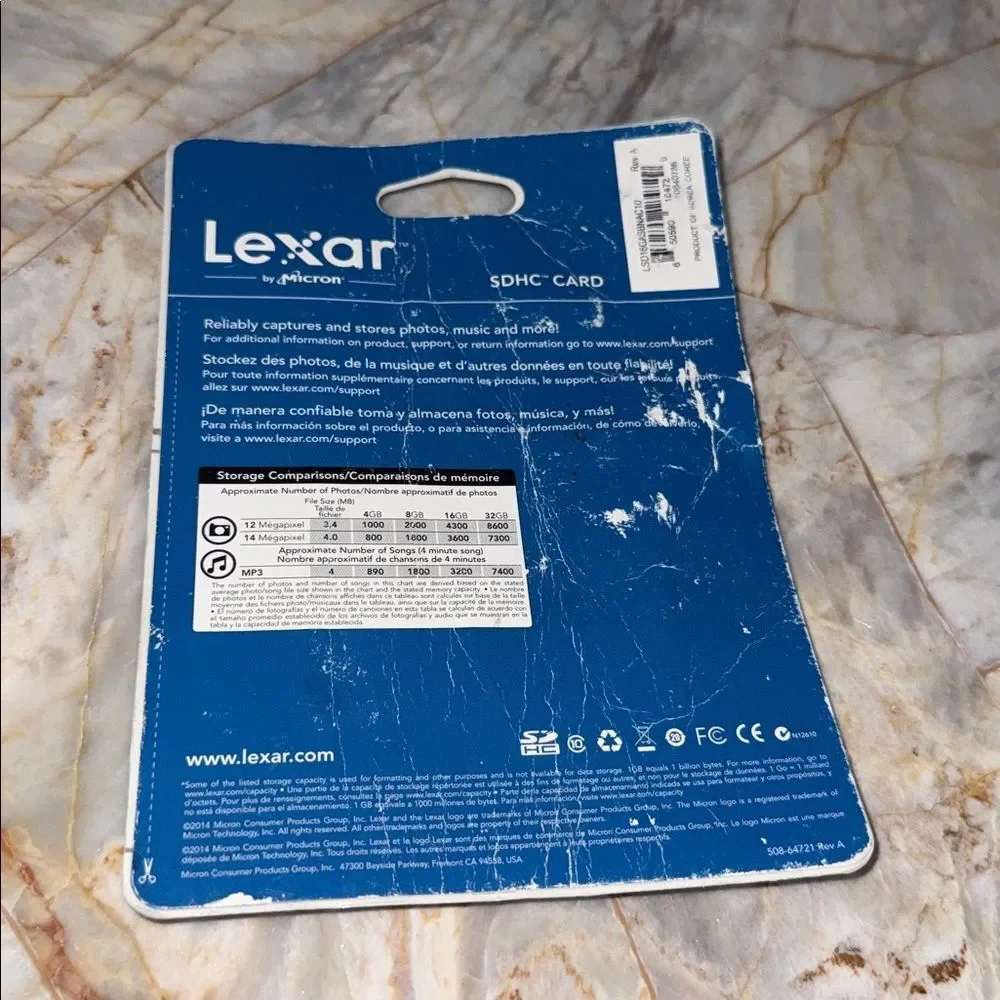 Lexar 16GB SDHC Memory Card Class 10 Multi-Use LSD16GASBNAC10 New Cardboard Wear
